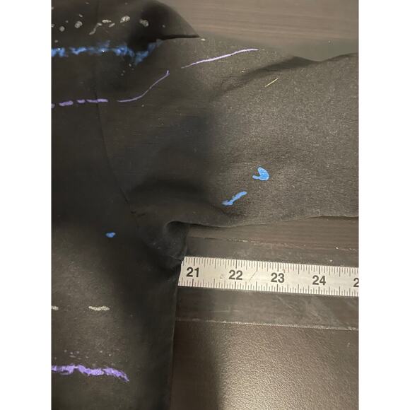 Vintage Dee California Womens Top Black Rayon Aztec Large Southwestern 80s READ - Picture 5 of 7